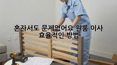 혼자서도 문제없어요! 원룸 이사 효율적인 방법